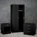 Delta Black Finish 3 Piece Bedroom Set by Lavishway | Chest Of Drawers-35481