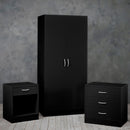Delta Black Finish 3 Piece Bedroom Set by Lavishway | Chest Of Drawers-35480