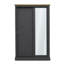 Devon Charcoal Grey 2 Door Sliding Wardrobe by Lavishway | Wardrobe-35446
