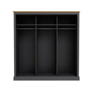 Devon Charcoal Grey 3 Door Sliding Wardrobe by Lavishway | Wardrobe-35433