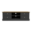 Devon Charcoal Grey Oak Top 4 Drawer TV Unit by Lavishway | TV Units Cabinets-35129