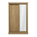 Devon Oak Finish 2 Door Sliding Wardrobe by Lavishway | Wardrobe-35444