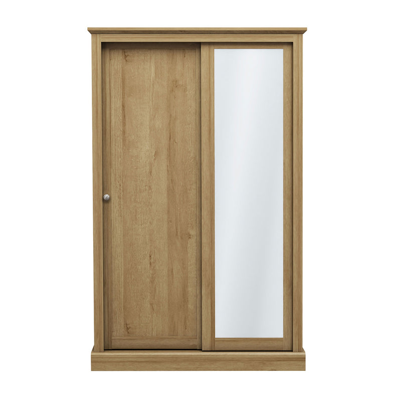 Devon Oak Finish 2 Door Sliding Wardrobe by Lavishway | Wardrobe-35444