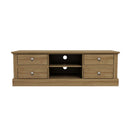 Devon Oak Top Finish 4 Drawer TV Unit by Lavishway | TV Units Cabinets-35125