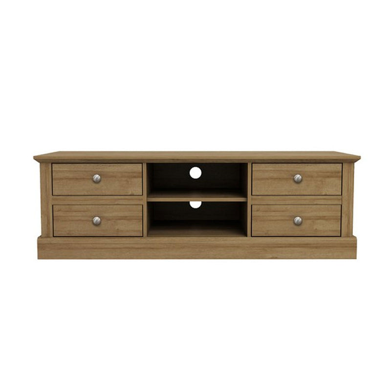 Devon Oak Top Finish 4 Drawer TV Unit by Lavishway | TV Units Cabinets-35125