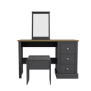 Devon Gloss Charcoal Dressing Table by Lavishway | Dressing Tables-28550