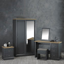 Devon Gloss Charcoal Dressing Table by Lavishway | Dressing Tables-28551