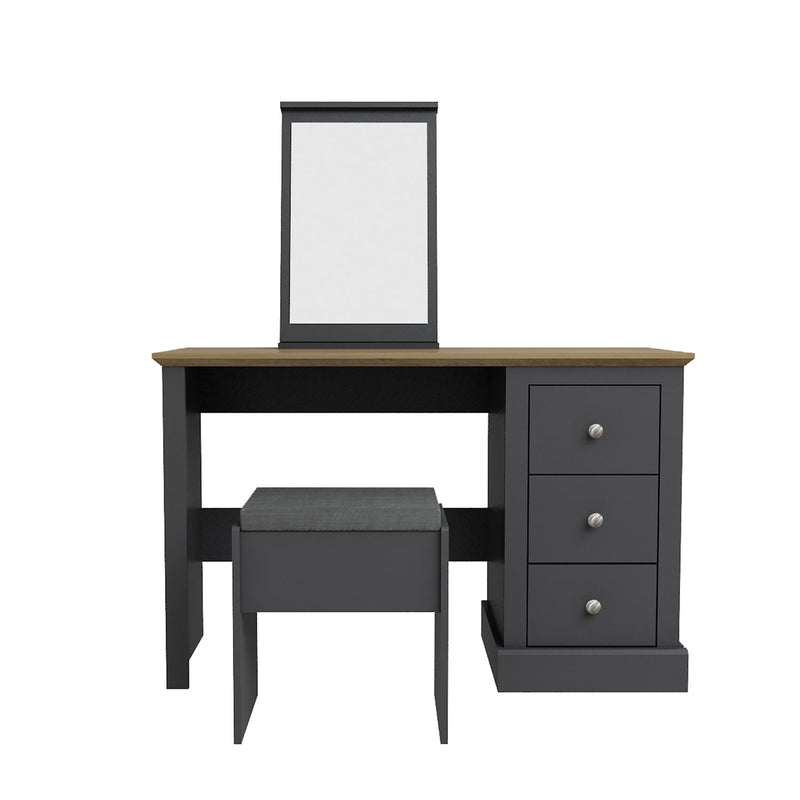 Devon Gloss Charcoal Dressing Table by Lavishway | Dressing Tables-28550