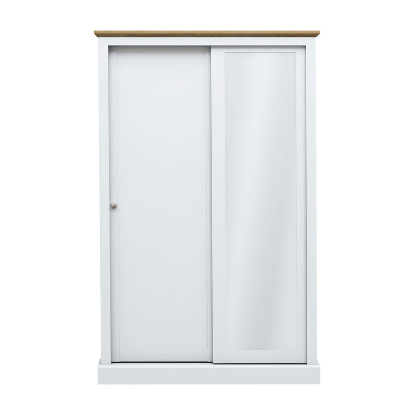 Devon White 2 Doors Sliding Wardrobe by Lavishway | Wardrobe-35439