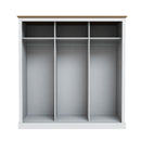 Devon White Painted 3 Door Sliding Wardrobe by Lavishway | Wardrobe-35424