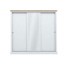Devon White Painted 3 Door Sliding Wardrobe by Lavishway | Wardrobe-35423