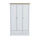 Devon White 3 Doors 2 Drawers Wardrobe by Lavishway | Wardrobe-35453
