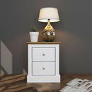 Devon Wooden 2 Drawers Bedside Table by Lavishway | Bedside Tables-35727