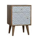 Diamond White Carved 1 Door Bedside Table by Lavishway | Bedside Tables-60479
