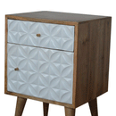 Diamond White Carved 1 Door Bedside Table by Lavishway | Bedside Tables-60482