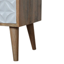 Diamond White Carved 1 Door Bedside Table by Lavishway | Bedside Tables-60484