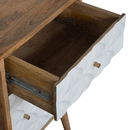 Diamond White Carved 1 Door Bedside Table by Lavishway | Bedside Tables-60483