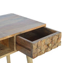 Diamond Carved 1 Drawer Writing Desk by Lavishway | Reclaimed Wood Desks-60382