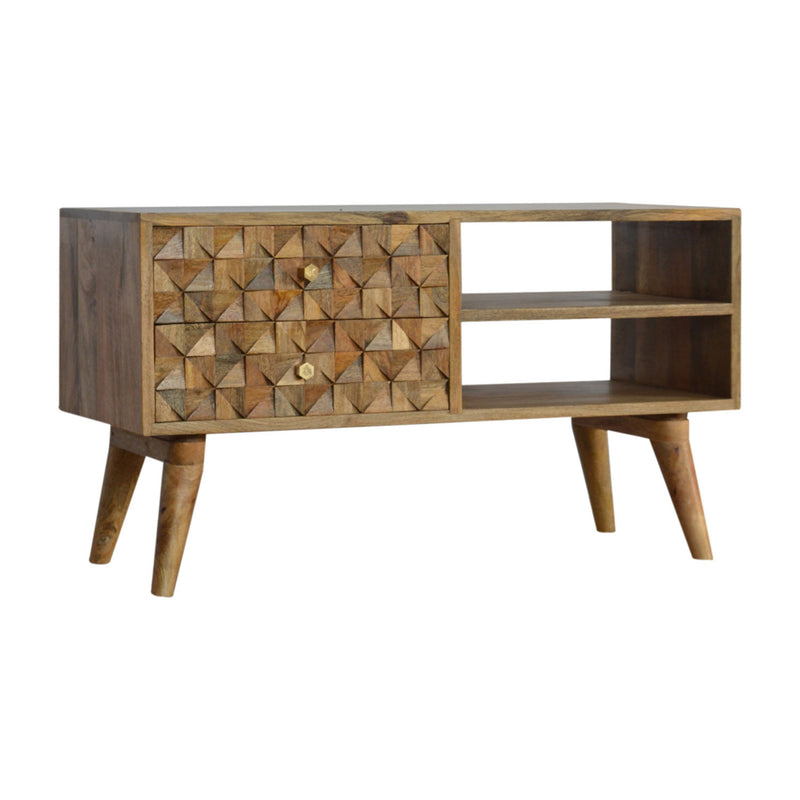 Diamond Carved 2 Drawers Media Unit by Lavishway | TV Units Cabinets-60451