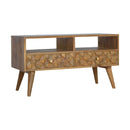 Diamond Carved 2 Drawers TV Unit by Lavishway | TV Units Cabinets-60392