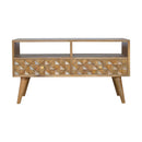 Diamond Carved 2 Drawers TV Unit by Lavishway | TV Units Cabinets-60393