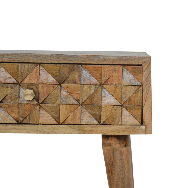 Diamond Carved 1 Drawer Bedside Table by Lavishway | Bedside Tables-60477