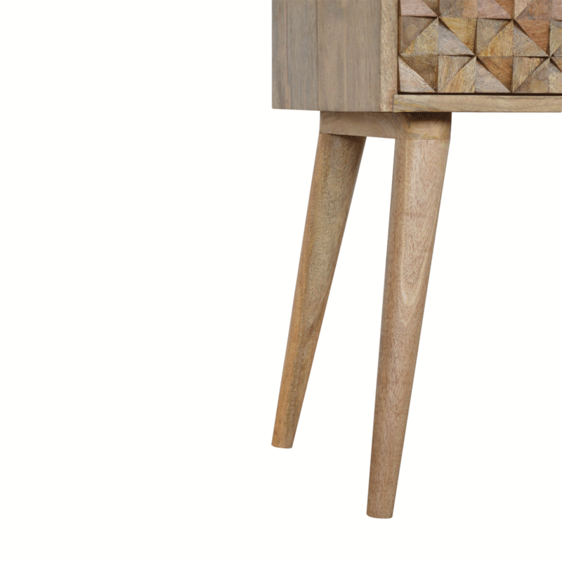 Diamond Carved 1 Drawer Bedside Table by Lavishway | Bedside Tables-60476