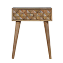 Diamond Carved 1 Drawer Bedside Table by Lavishway | Bedside Tables-60473