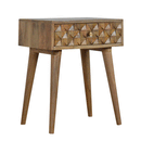 Diamond Carved 1 Drawer Bedside Table by Lavishway | Bedside Tables-60472