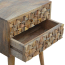 Diamond Carved 2 Drawers Bedside Table by Lavishway | Bedside Tables-60461