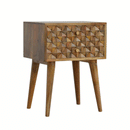 Diamond Carved 2 Drawers Bedside Table by Lavishway | Bedside Tables-60459