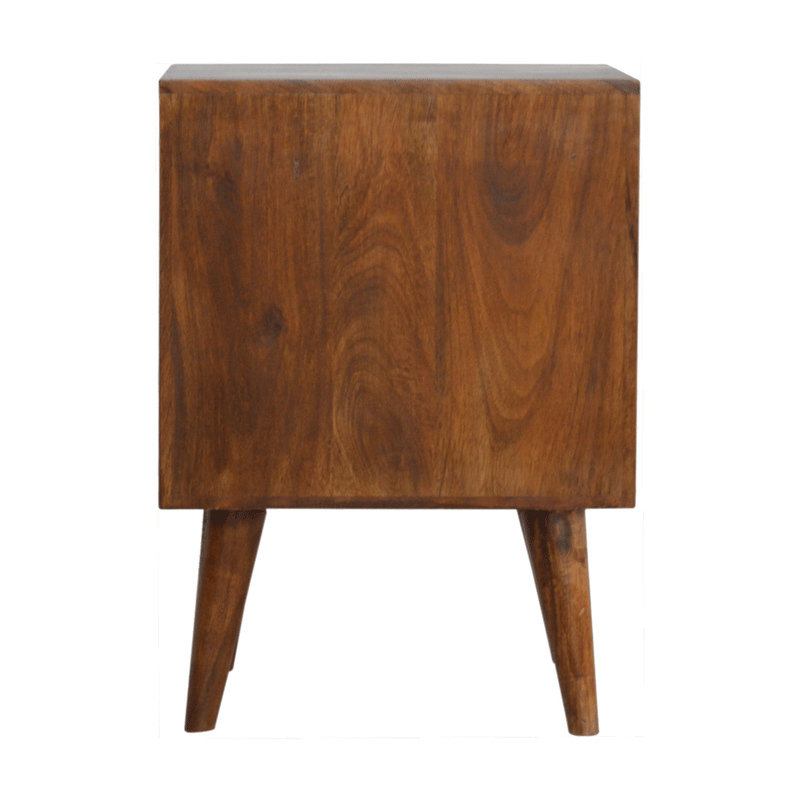 Carved Chestnut 2 Drawers Bedside Table by Lavishway | Bedside Tables-60445