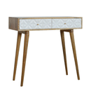 Diamond White Carved 2 Drawers Console Table by Lavishway | Hallway Console Table-60400