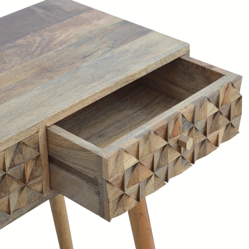 Diamond Carved 2 Drawers Console Table by Lavishway | Hallway Console Table-60430