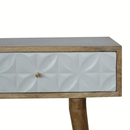 Diamond White Carved 2 Drawers Console Table by Lavishway | Hallway Console Table-60407