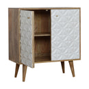 Diamond Carved White 2 Doors Wooden Sideboard by Lavishway | Sideboards-60420