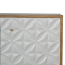 Diamond Carved White 2 Doors Wooden Sideboard by Lavishway | Sideboards-60424