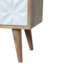 Diamond Carved White 2 Doors Wooden Sideboard by Lavishway | Sideboards-60423