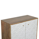 Diamond Carved White 2 Doors Wooden Sideboard by Lavishway | Sideboards-60422