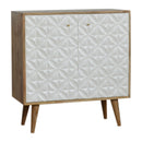 Diamond Carved White 2 Doors Wooden Sideboard by Lavishway | Sideboards-60418