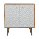 Diamond Carved White 2 Doors Wooden Sideboard by Lavishway | Sideboards-60419