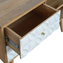 Diamond Carved White 2 Drawers Media Unit by Lavishway | TV Units Cabinets-60440
