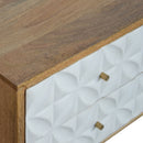 Diamond Carved White 2 Drawers Media Unit by Lavishway | TV Units Cabinets-60438