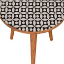 Diamond Printed Top Oak Finish End Table by Lavishway | Side Tables-60366