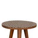 Diamond Printed Top Oak Finish End Table by Lavishway | Side Tables-60364