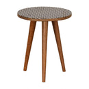 Diamond Printed Top Oak Finish End Table by Lavishway | Side Tables-60362