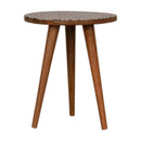 Diamond Printed Top Oak Finish End Table by Lavishway | Side Tables-60363