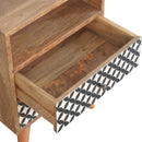 Diamond Printed 2 Drawers Bedside Table by Lavishway | Bedside Tables-60342