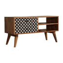 Diamond Screen Printed 2 Drawers Media Unit by Lavishway | TV Units Cabinets-60308