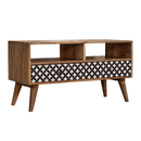 Diamond Screen Printed 2 Drawers TV Unit by Lavishway | TV Units Cabinets-60368